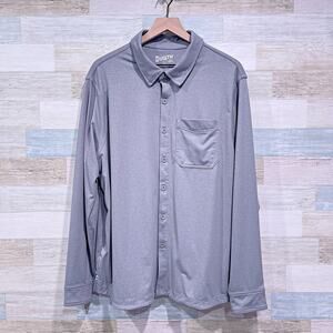DULUTH Trading Co Long Sleeve Performance Button Down Shirt Gray Mens Large